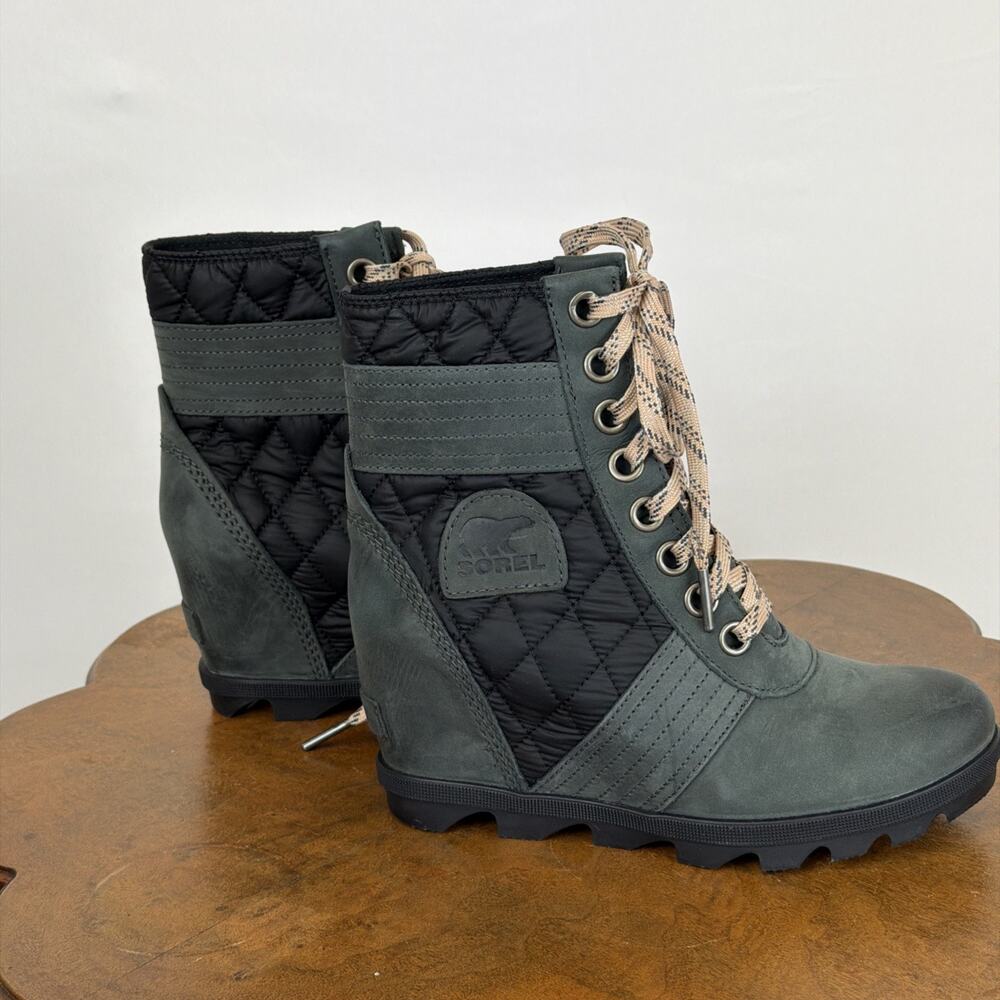 New, No Box Sorel Lexie Wedge Boot Dark Slate Womens Bootie Size 7 - Picture 4 of 7